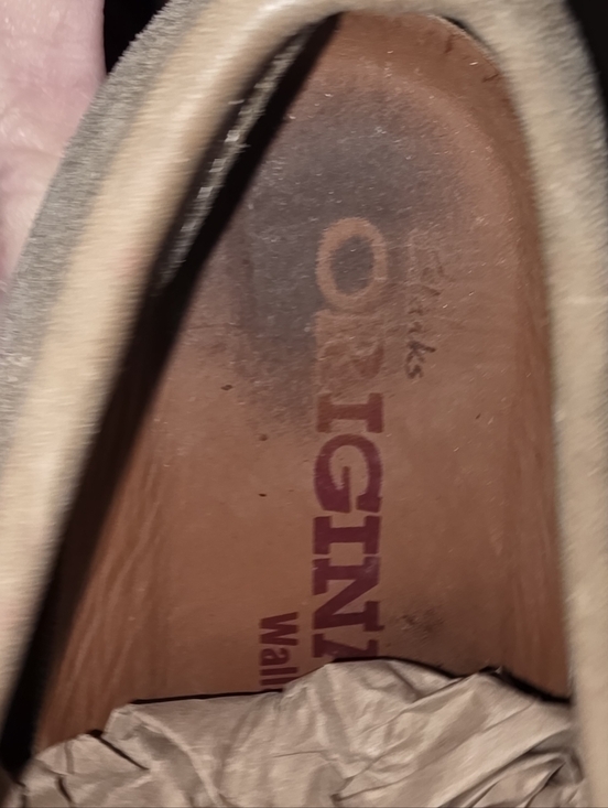 VINTAGE WALLABEE Clarks Men\'s Suede Chukka Boots in Taupe Brown SIZE 6 HTF! RARE main image 5